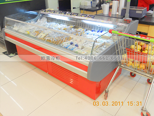 B026東莞望牛墩嘉榮購物廣場鮮肉柜-超市鮮肉展示柜-東莞冷鮮肉柜